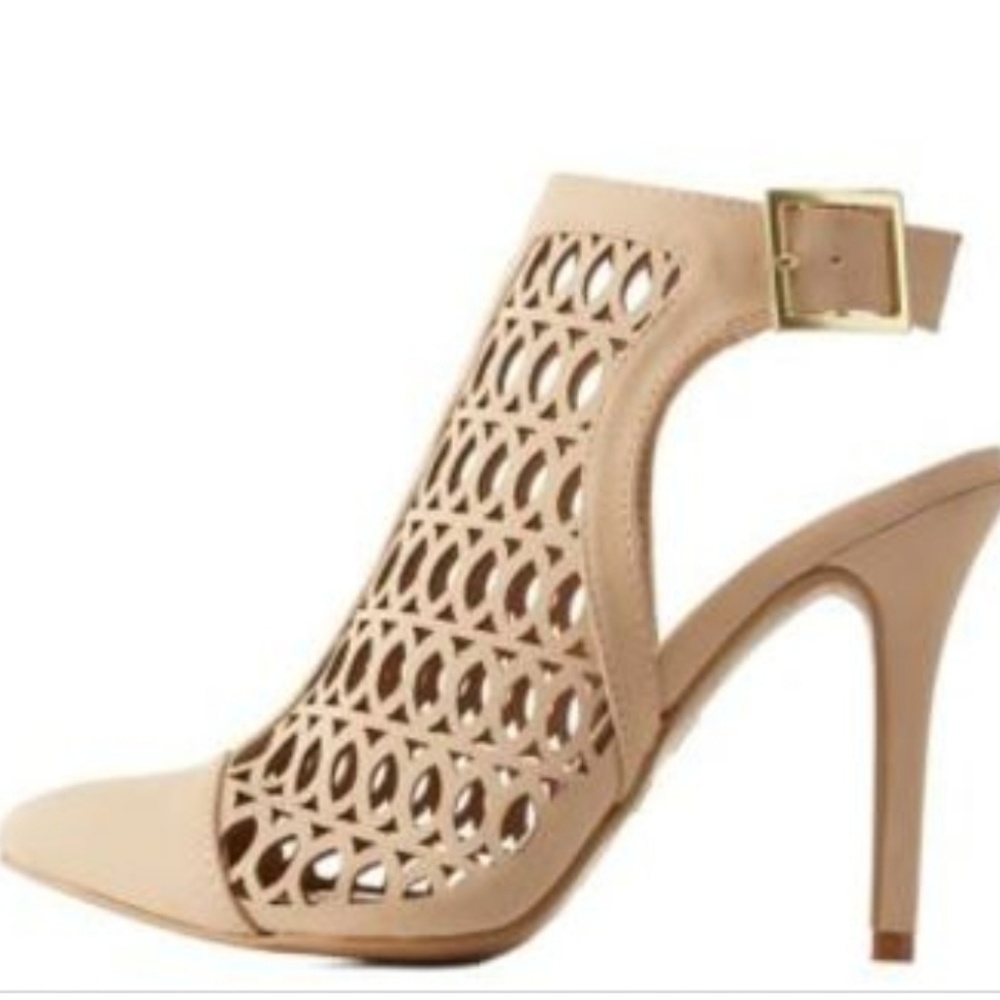 Laser cut sling back heels